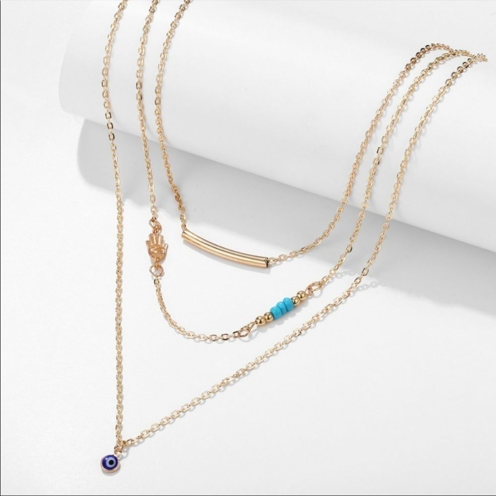 🌴🌴🌴 Nazar (evil eye) Multilayer Necklace
